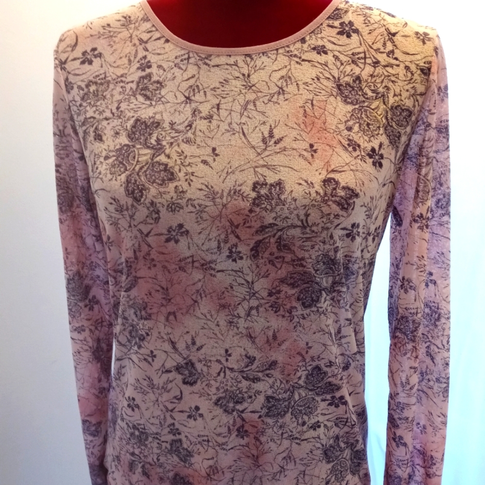 🏖 Long Sleeve Print Blouse Sz M